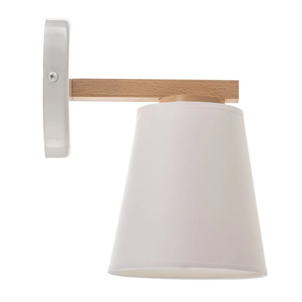 Lamkur Væglamper|Væglamper>Væglampe Canditia i træ med tekstilskærm