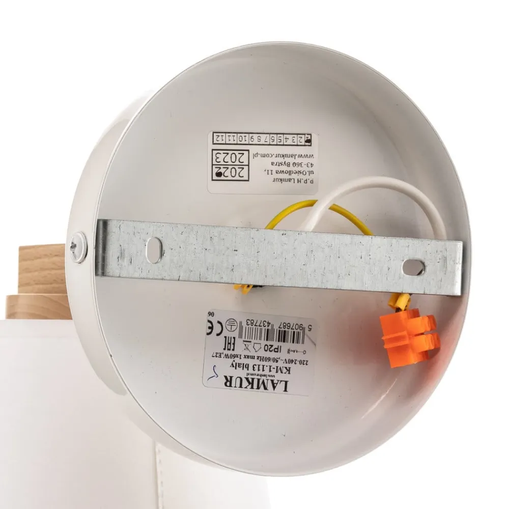 Lamkur Væglamper|Væglamper>Væglampe Canditia i træ med tekstilskærm