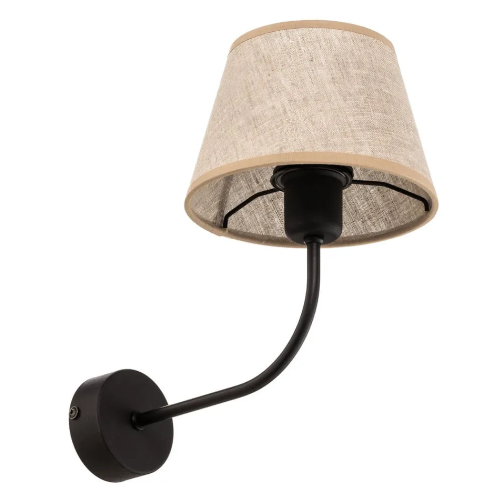 TK Lighting Væglampe Chicago med skærm i hør