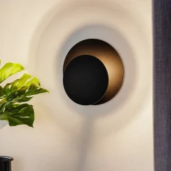 Væglampe Circle i rund form, sort^EMIBIG LIGHTING Hot