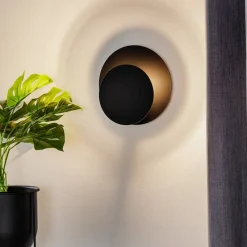 Væglampe Circle i rund form, sort^EMIBIG LIGHTING Hot