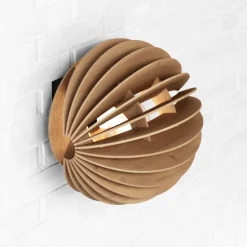 Væglampe Clay, Ø 23 cm, birkfiner, plan, E27^MCJ Clearance