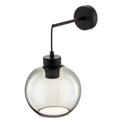 Væglampe Cubus, sort/røggrå, glas, 30 cm høj, E27^TK Lighting Clearance