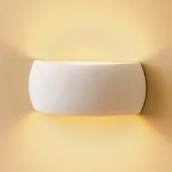 SOLLUX LIGHTING Væglamper|Væglamper>Væglampe Curve op/ned i hvid keramik