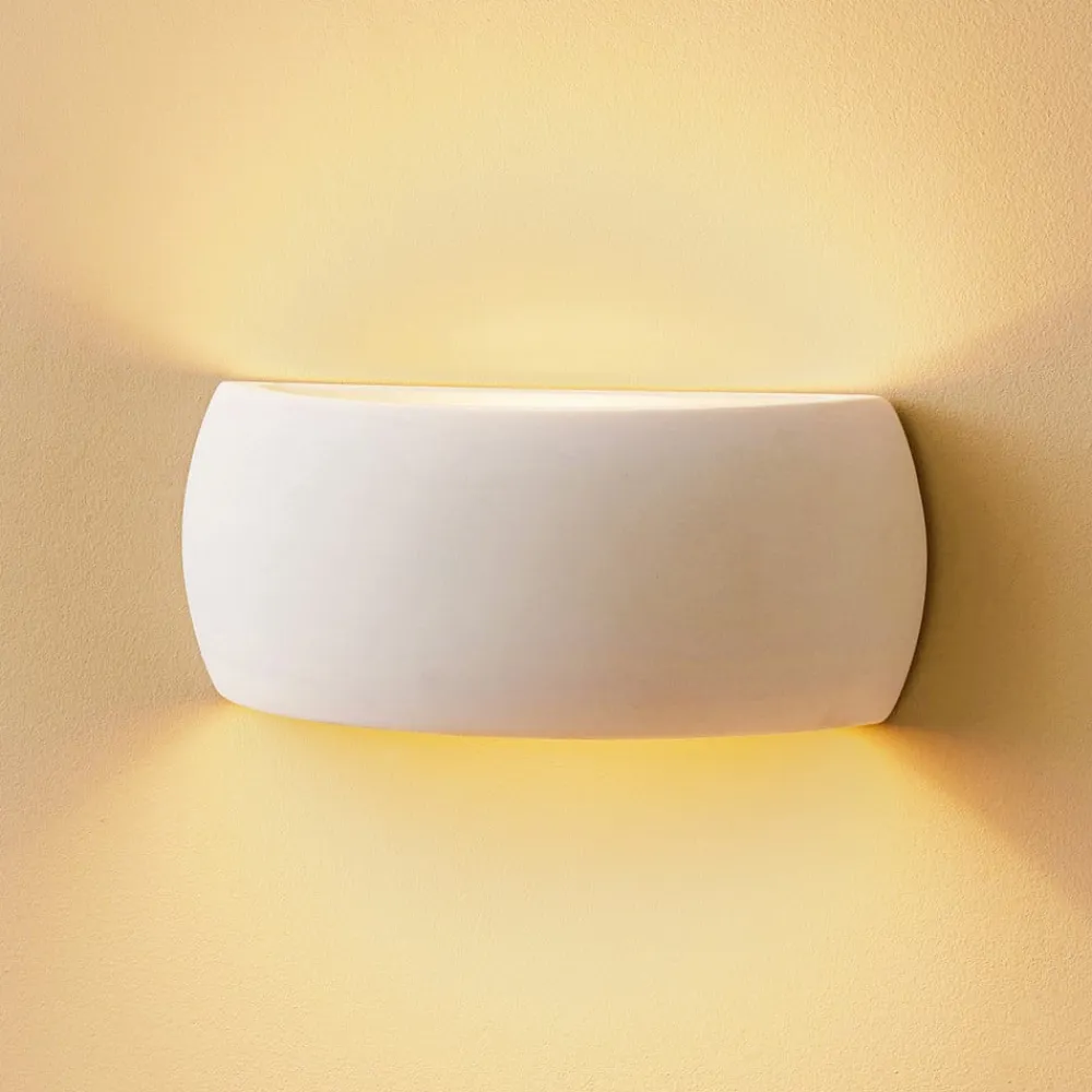 SOLLUX LIGHTING Væglamper|Væglamper>Væglampe Curve op/ned i hvid keramik