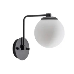 Opviq Væglampe Daisy, sort, glas, højde 22 cm, E27