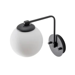 Opviq Væglampe Daisy, sort, glas, højde 22 cm, E27