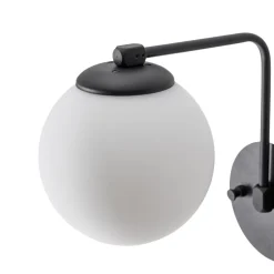 Opviq Væglampe Daisy, sort, glas, højde 22 cm, E27