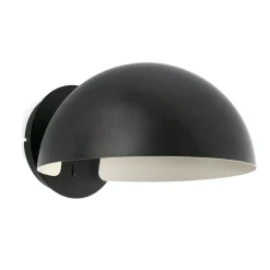 FARO BARCELONA Væglamper>Væglampe Dominica, sort mat, stål, Ø 25 cm