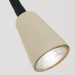 ORION Væglampe Dotty, khaki, fleksibel arm, dæmper, GU10