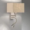 Væglampe Dream læselampe, linned sand/nikkel^FISCHER & HONSEL Clearance