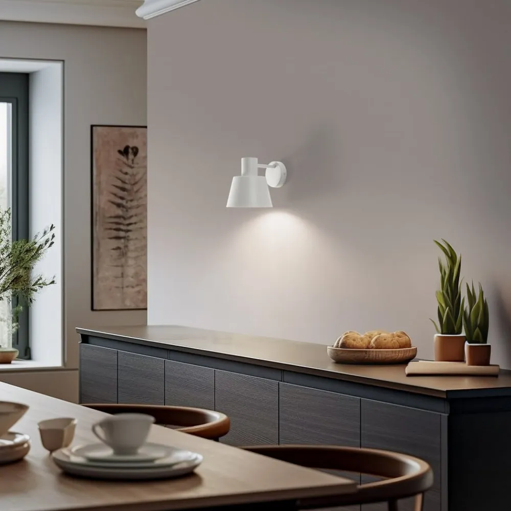 Væglampe Dunka, taupe, 1 lyskilde, stål, E27, højde 17 cm^SIGMA Online