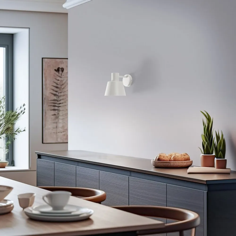 Væglampe Dunka, taupe, 1 lyskilde, stål, E27, højde 17 cm^SIGMA Online