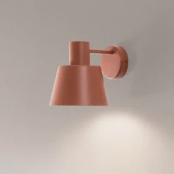 SIGMA Væglampe Dunka, teglrød, 1 lyskilde, stål, højde 17 cm