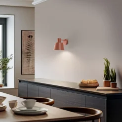 SIGMA Væglampe Dunka, teglrød, 1 lyskilde, stål, højde 17 cm