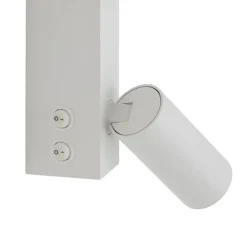 Nowodvorski Lighting Væglampe EASY LEFT, hvid, bredde 80 cm, metal, GU10 + LED