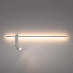 Nowodvorski Lighting Væglampe EASY LEFT, hvid, bredde 80 cm, metal, GU10 + LED