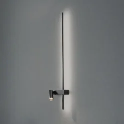 Nowodvorski Lighting Gang|Pendellamper>Væglampe EASY RIGHT, sort Bredde 80 cm Metal GU10 + LED