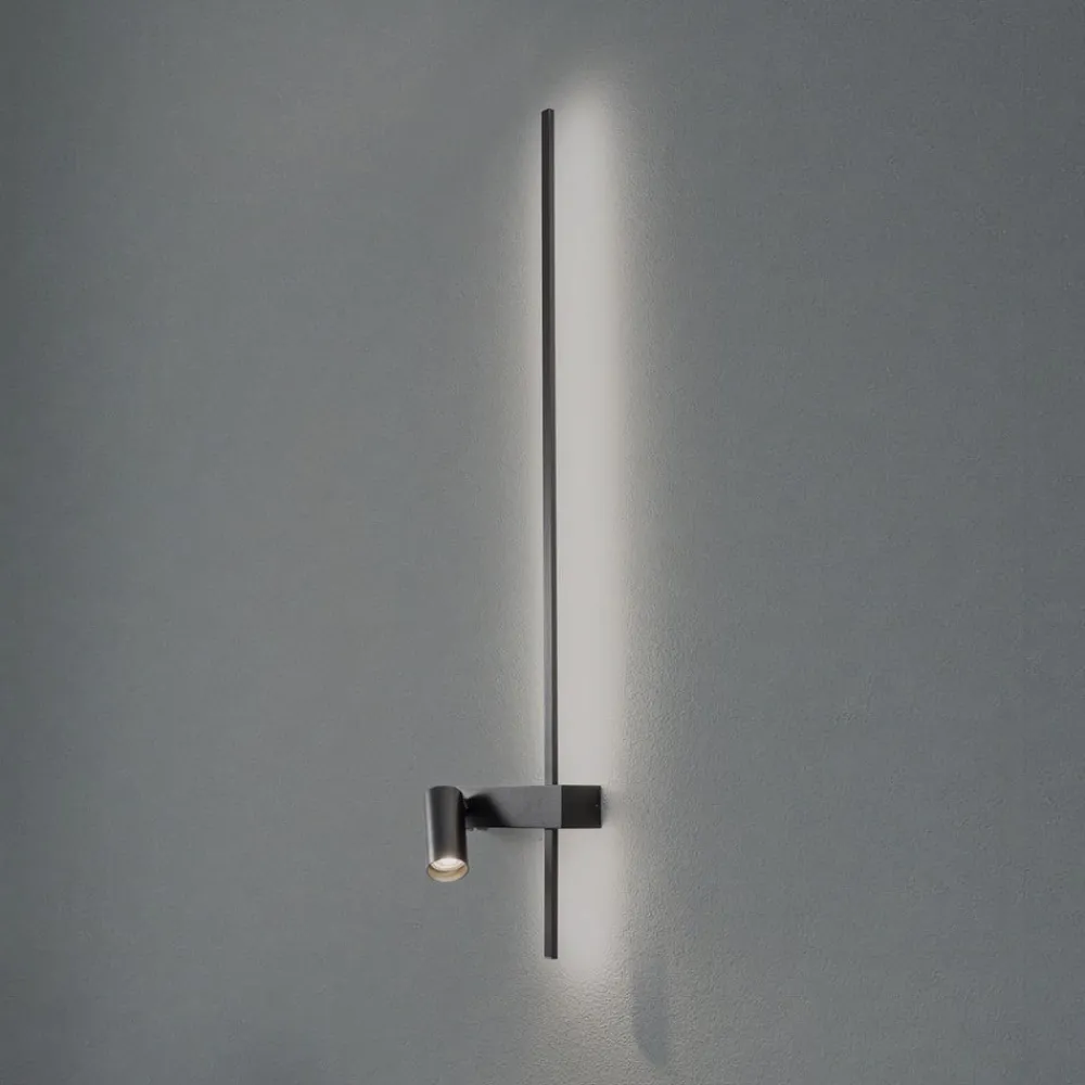 Nowodvorski Lighting Gang|Pendellamper>Væglampe EASY RIGHT, sort Bredde 80 cm Metal GU10 + LED