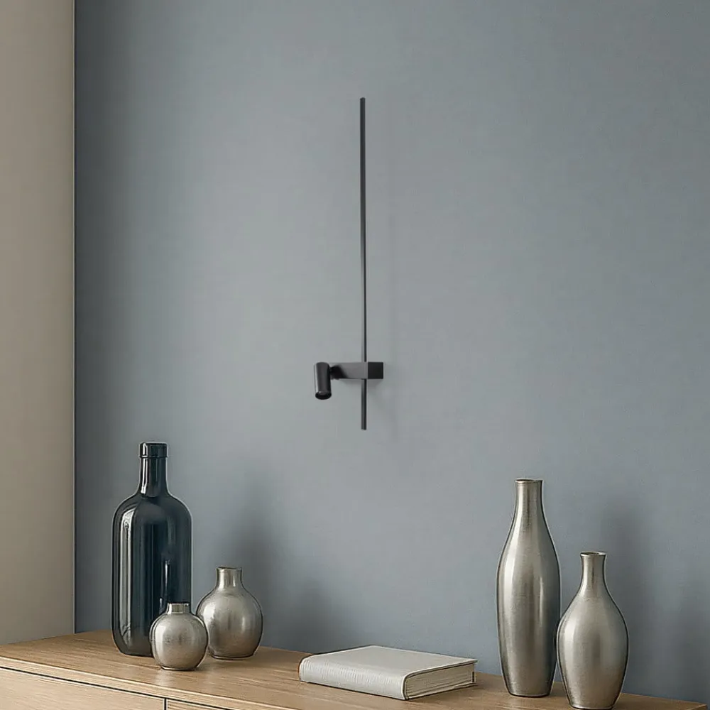 Nowodvorski Lighting Gang|Pendellamper>Væglampe EASY RIGHT, sort Bredde 80 cm Metal GU10 + LED