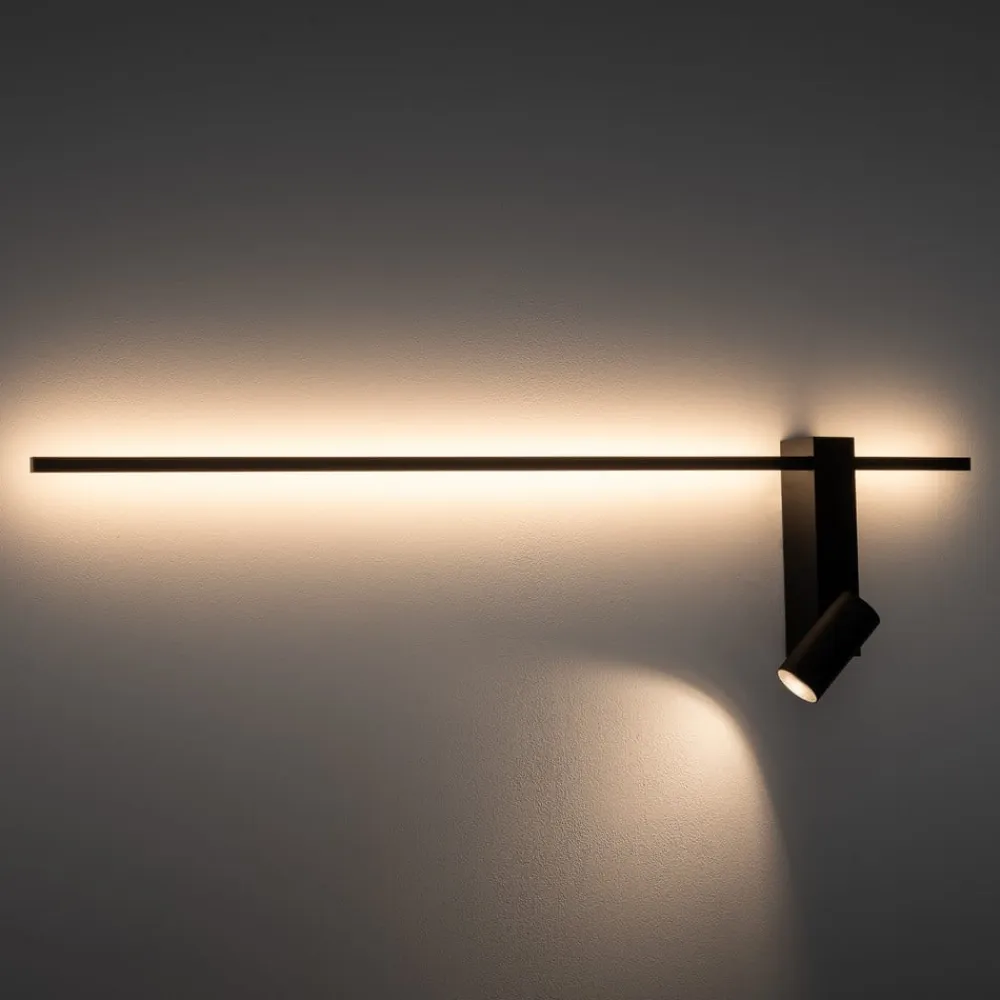 Nowodvorski Lighting Gang|Pendellamper>Væglampe EASY RIGHT, sort Bredde 80 cm Metal GU10 + LED