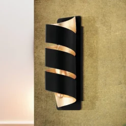 EGLO Væglamper>Væglampe Elizondo, snoet, sort/guld