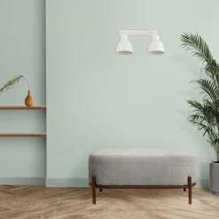 Væglampe Emoti, beige, 2 lyskilder, stål, længde 27 cm^Argon Discount