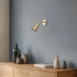 Opviq Væglampe Evander, guld, metal, højde 21 cm, E27