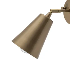 Opviq Væglampe Evander, guld, metal, højde 21 cm, E27