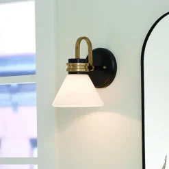 Væglampe Farum 1, sort/bronzefarvet, stål, glas, G9^KICHLER Hot