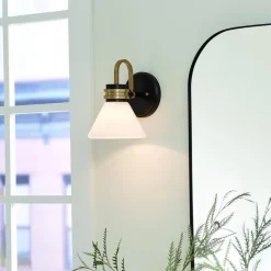 Væglampe Farum 1, sort/bronzefarvet, stål, glas, G9^KICHLER Hot