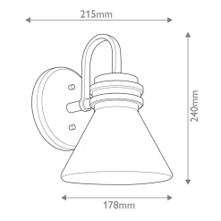 Væglampe Farum 1, sort/bronzefarvet, stål, glas, G9^KICHLER Hot