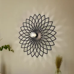 Opviq Væglampe Fellini MR-987 hulmønster Ø50cm sort