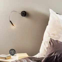 Væglampe Flexa med fleksibel arm, sort^SOLLUX LIGHTING Best