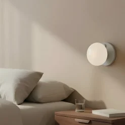 ALDEX Væglampe Flo, grå, Ø 19 cm, glas