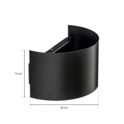 EMIBIG LIGHTING Væglampe Fold med buet skærm i sort