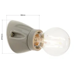 Væglampe Frost, gau, keramik, E27^ORION