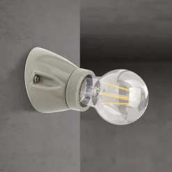 Væglampe Frost, gau, keramik, E27^ORION