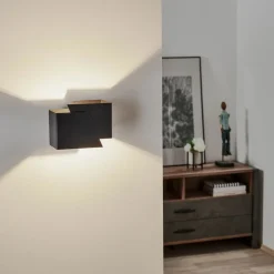 EMIBIG LIGHTING Væglamper>Væglampe Frost i kantet form, sort