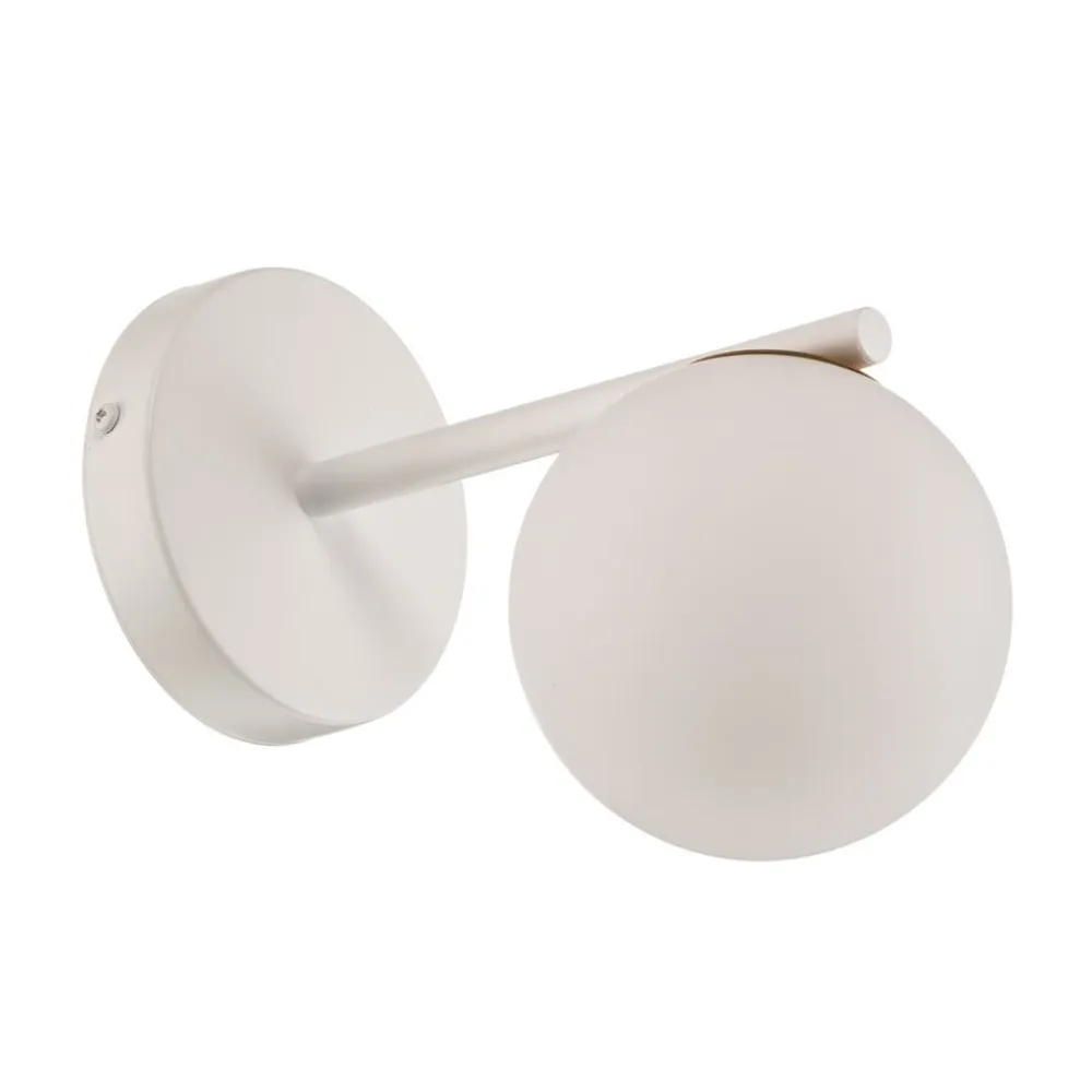 SIGMA Væglampe Gama i hvid med glaskugle