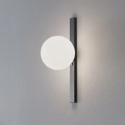 ALDEX Væglampe Garda, sort, metal, glas, 1 lyskilde