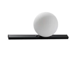 ALDEX Væglampe Garda, sort, metal, glas, 1 lyskilde