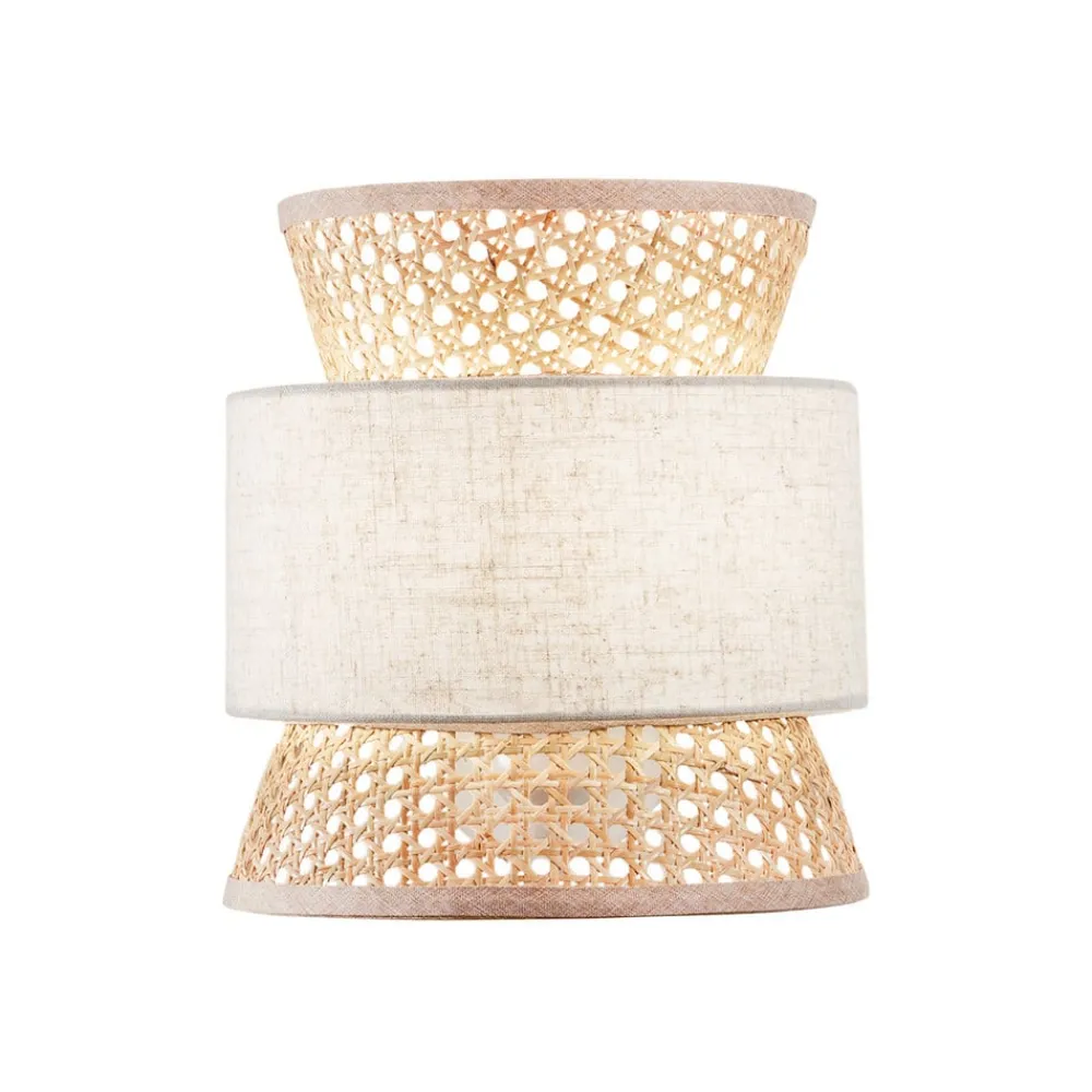 Luce Ambiente Design Væglampe Gazebo, natur/beige, bredde 24 cm, rattan/stof