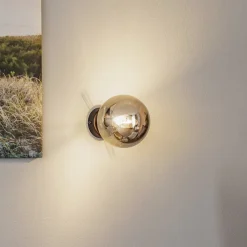 EMIBIG LIGHTING Væglampe Glassy, sort, grafit, glas, E14, Ø 14 cm