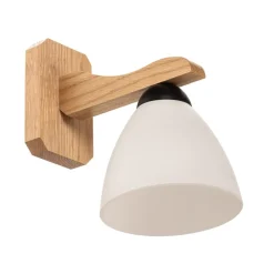 Væglampe Haro med glasskærm, eg/hvid^Lamkur New