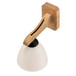 Væglampe Haro med glasskærm, eg/hvid^Lamkur New