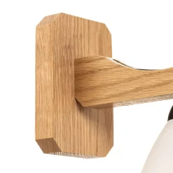 Væglampe Haro med glasskærm, eg/hvid^Lamkur New