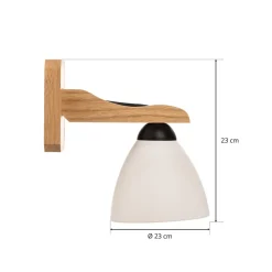 Væglampe Haro med glasskærm, eg/hvid^Lamkur New