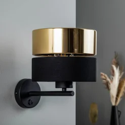 TK Lighting Gang|Pendellamper>Væglampe Hilton, sort/guld