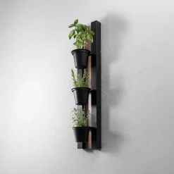 Luminex Væglampe Hylde, sort/træfarvet ståltræ, 90 cm høj